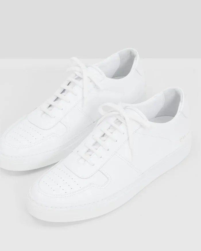 Shoes Men Theory Common Projects Mens BBall LowTop Sneakers White