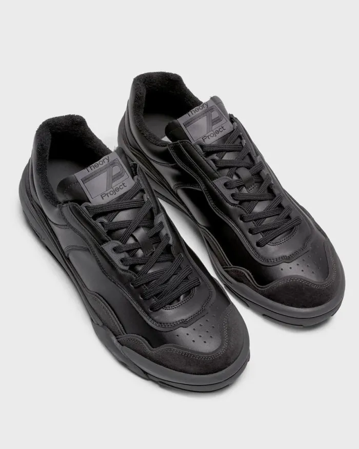 Shoes Men Theory Leather Sneaker Blackblack Shoes Men Theory Leather Sneaker Blackblack