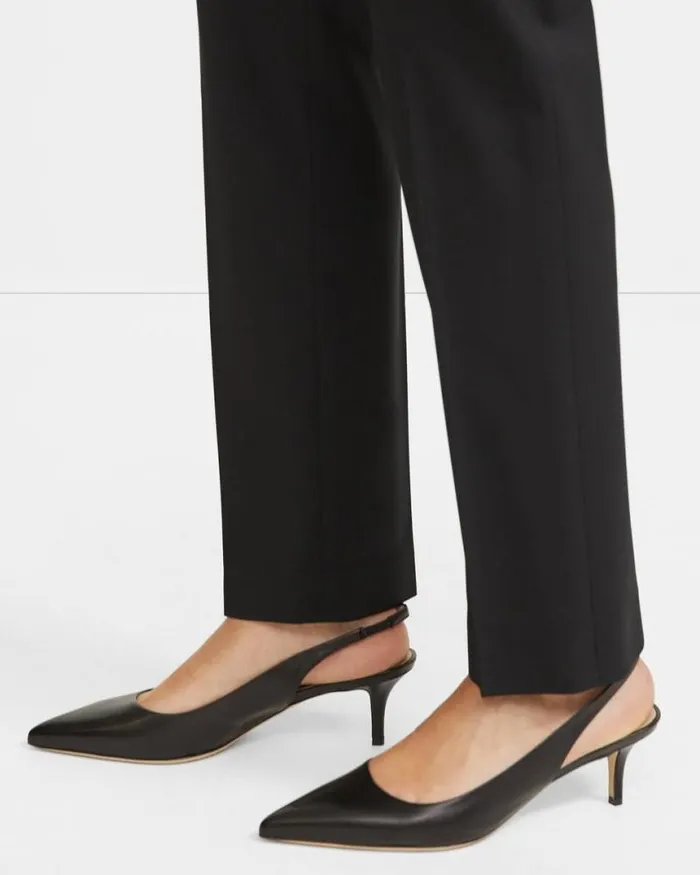 Shoes Women Theory City Slingback In Leather Black