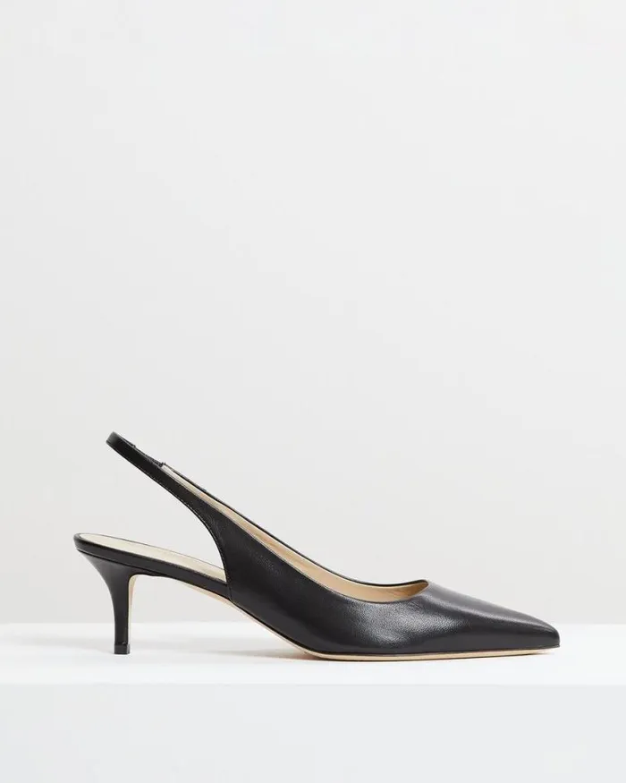 Shoes Women Theory City Slingback In Leather Black
