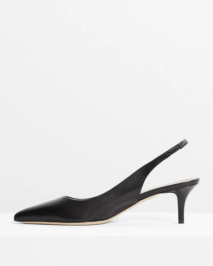 Shoes Women Theory City Slingback In Leather Black