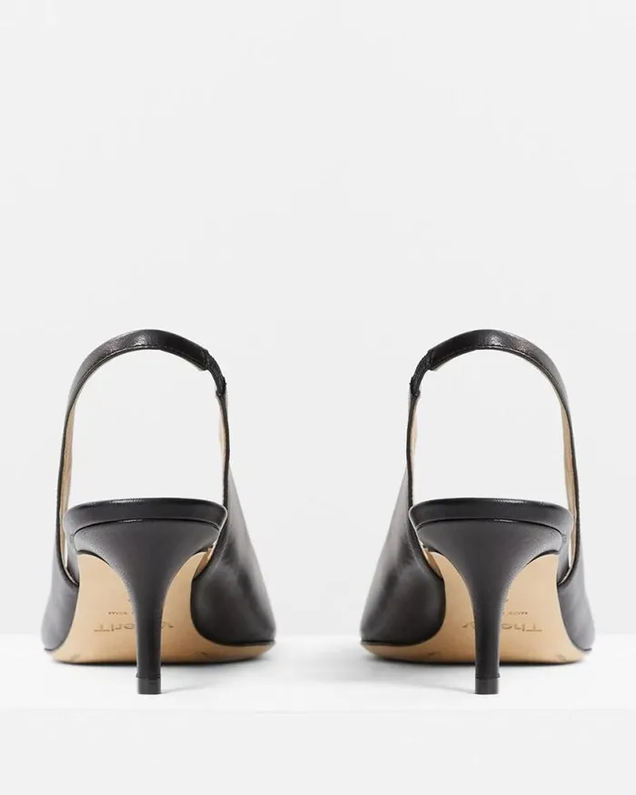Shoes Women Theory City Slingback In Leather Black