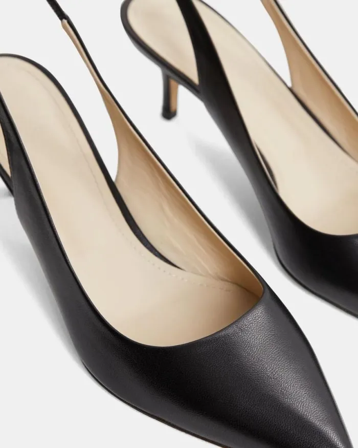 Shoes Women Theory City Slingback In Leather Black