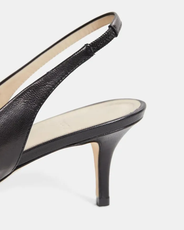 Shoes Women Theory City Slingback In Leather Black