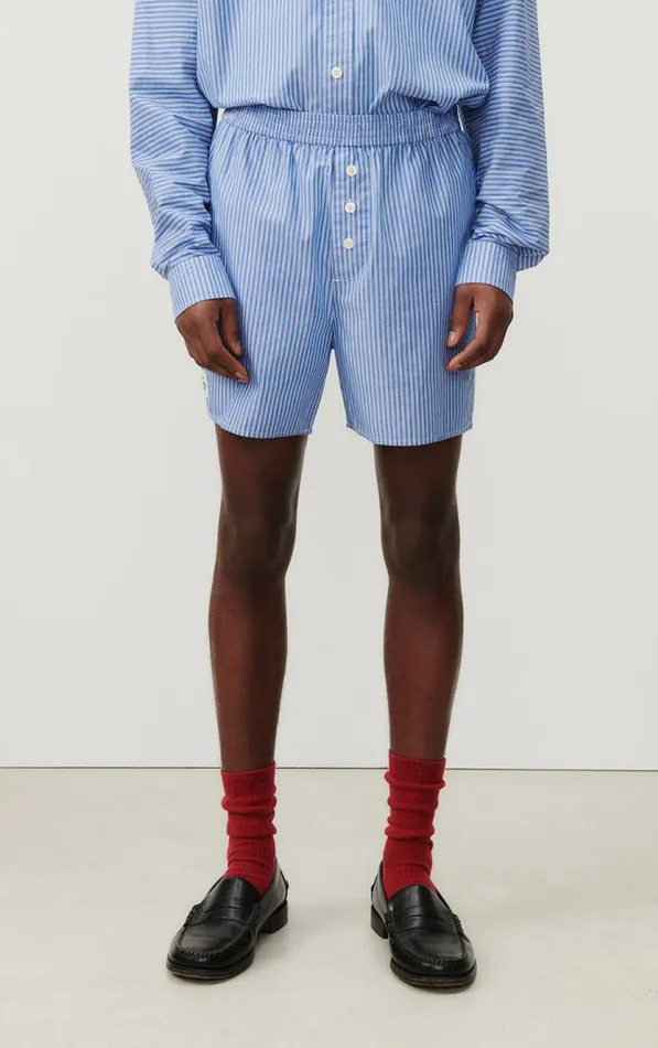 Shorts Zatybay Aqua Stripes Men American Vintage Shorts