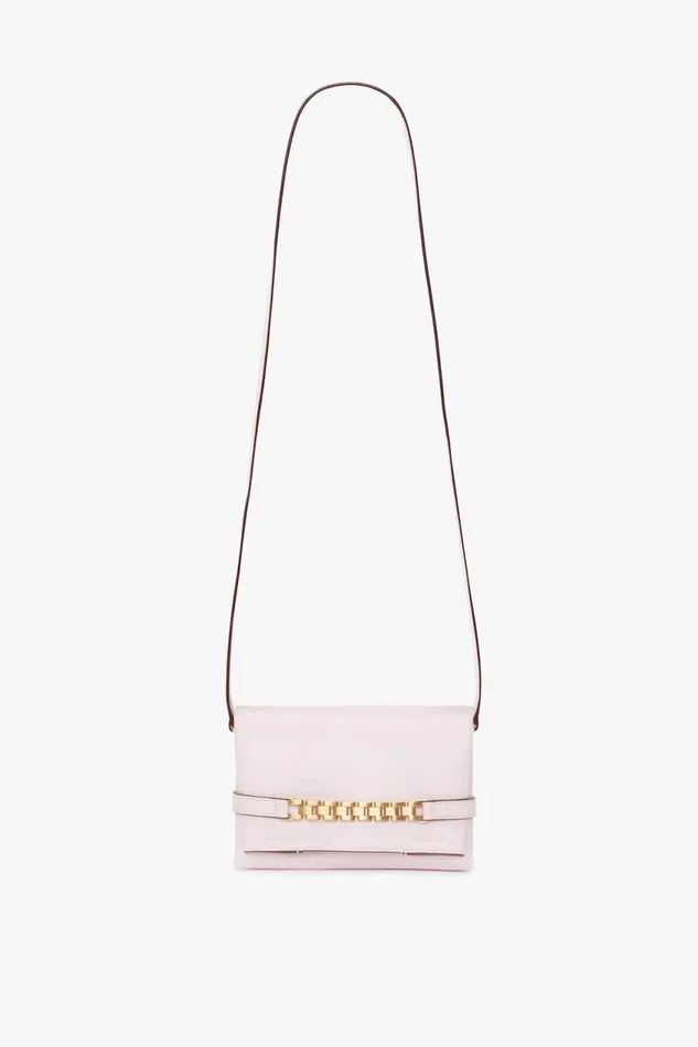 Shoulder Bags Women Victoria Beckham Exclusive Mini Chain Pouch With Long Strap In Bubblegum Pink Leather