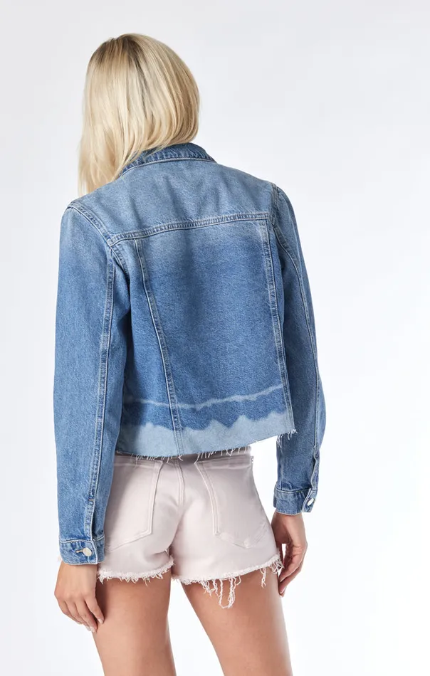 Sienna CutOff Crop Jacket In Mid Denim Women Mavi Jeans Jackets Sienna CutOff Crop Jacket In Mid Denim Women Mavi Jeans Jackets