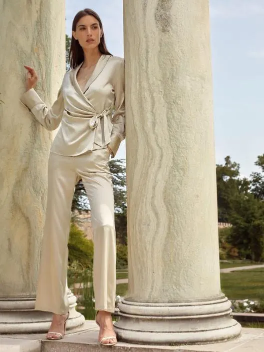 Silk Wrap Tie Waist Blazer Women Lilysilk Outerwear