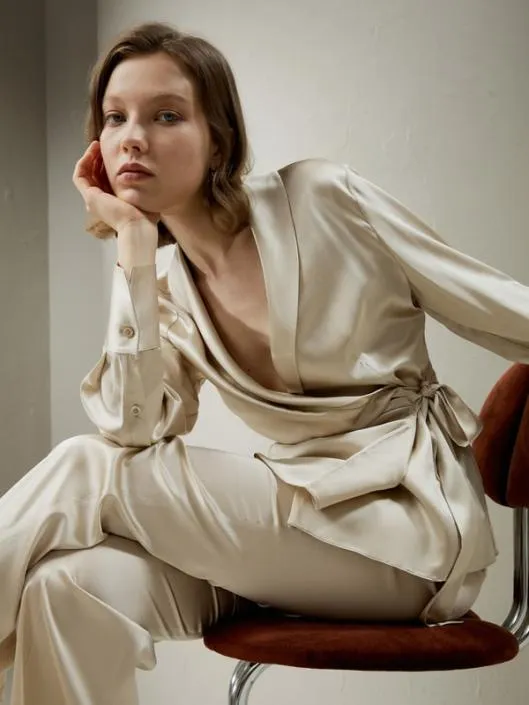 Silk Wrap Tie Waist Blazer Women Lilysilk Outerwear
