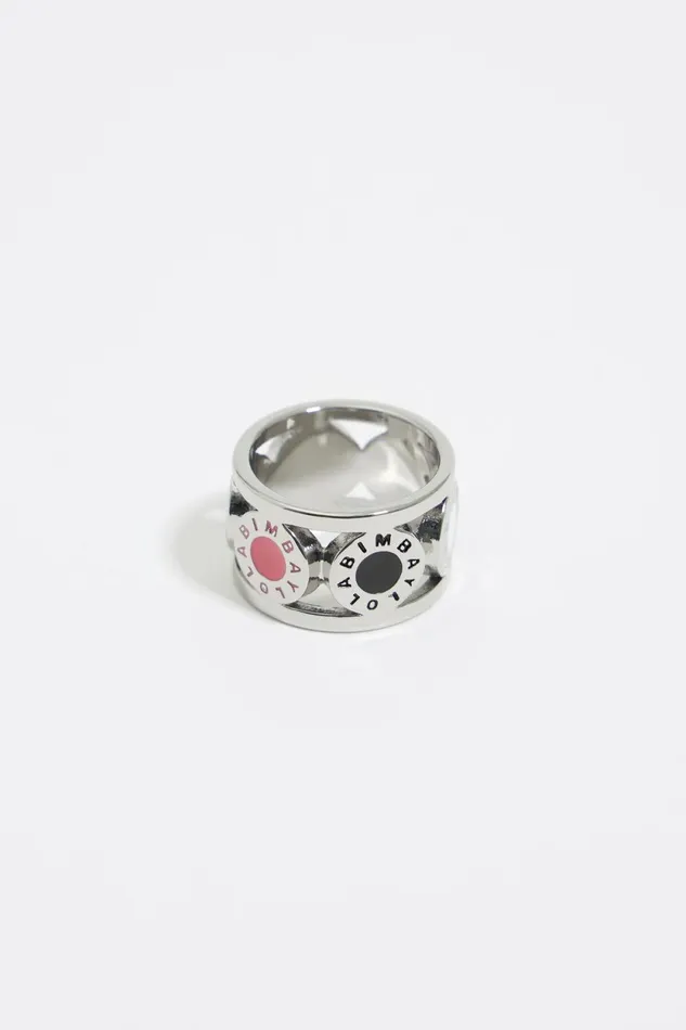 Silver Logo Ring Dark Silver Women Bimba Y Lola Rings
