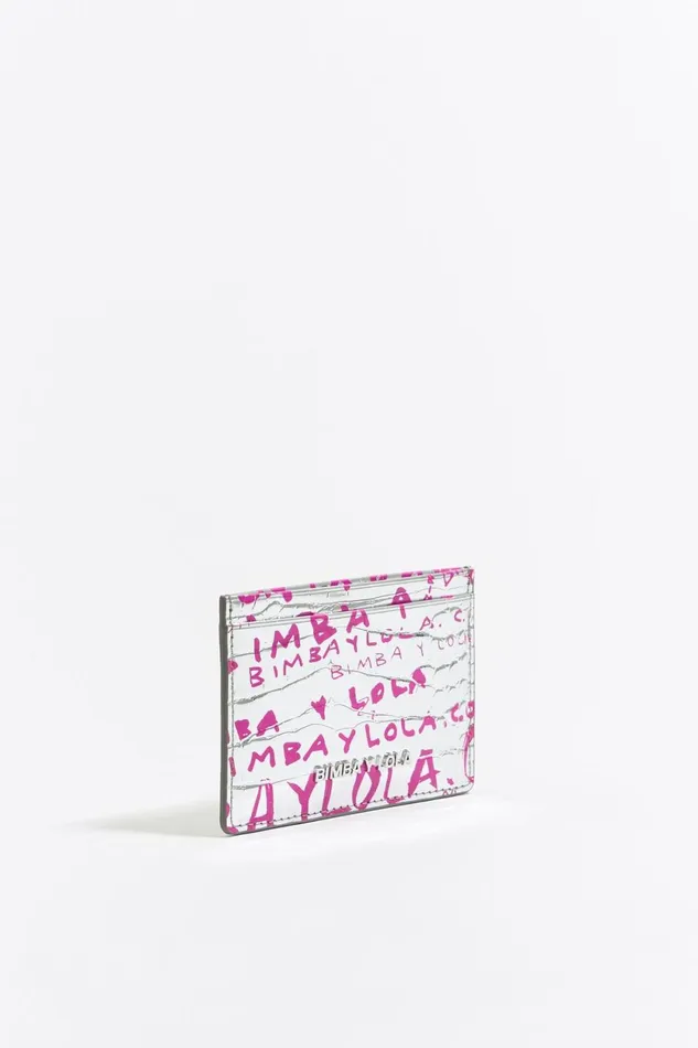 Silver Mock Croc Card Holder Bimbaylolacom Silver Women Bimba Y Lola Card Holders