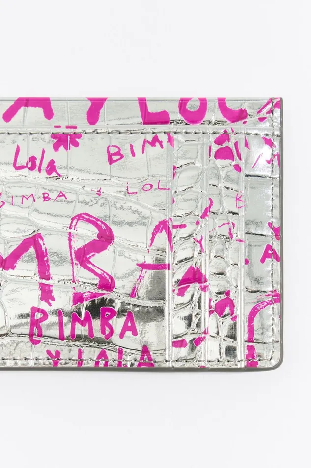 Silver Mock Croc Card Holder Bimbaylolacom Silver Women Bimba Y Lola Card Holders Silver Mock Croc Card Holder Bimbaylolacom Silver Women Bimba Y Lola Card Holders