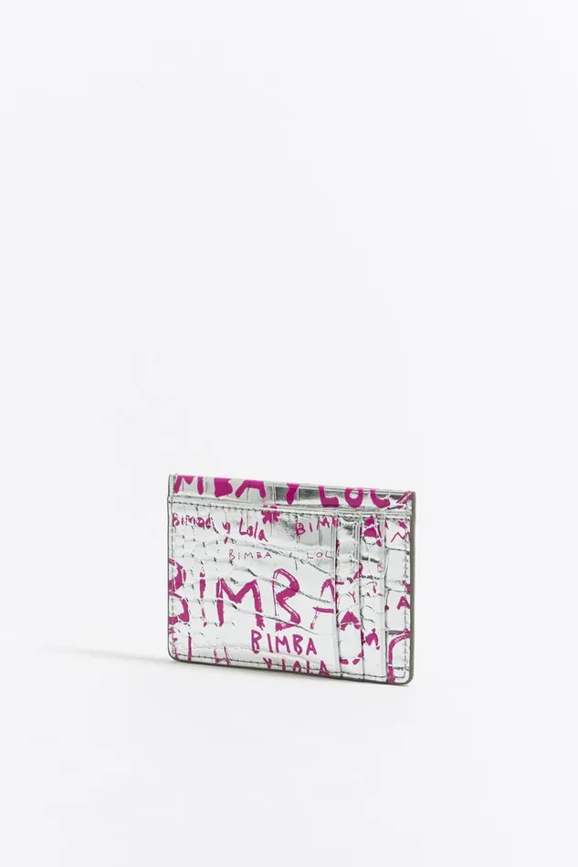 Silver Mock Croc Card Holder Bimbaylolacom Silver Women Bimba Y Lola Card Holders Silver Mock Croc Card Holder Bimbaylolacom Silver Women Bimba Y Lola Card Holders