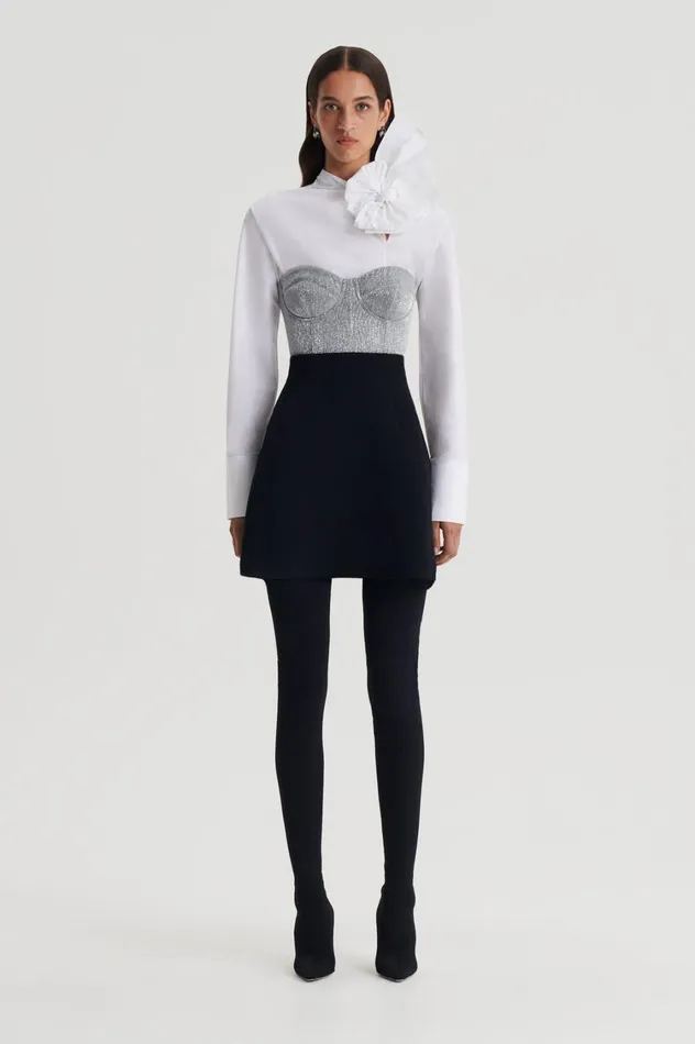 Skirts Women Scanlan Theodore CREPE KNIT PEPLUM SKIRT Black
