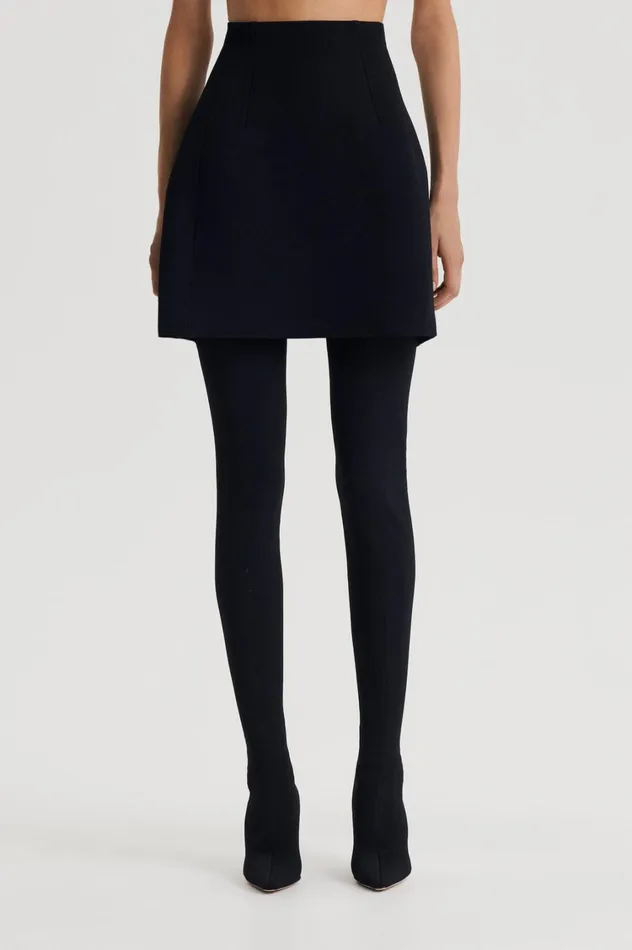 Skirts Women Scanlan Theodore CREPE KNIT PEPLUM SKIRT Black Skirts Women Scanlan Theodore CREPE KNIT PEPLUM SKIRT Black
