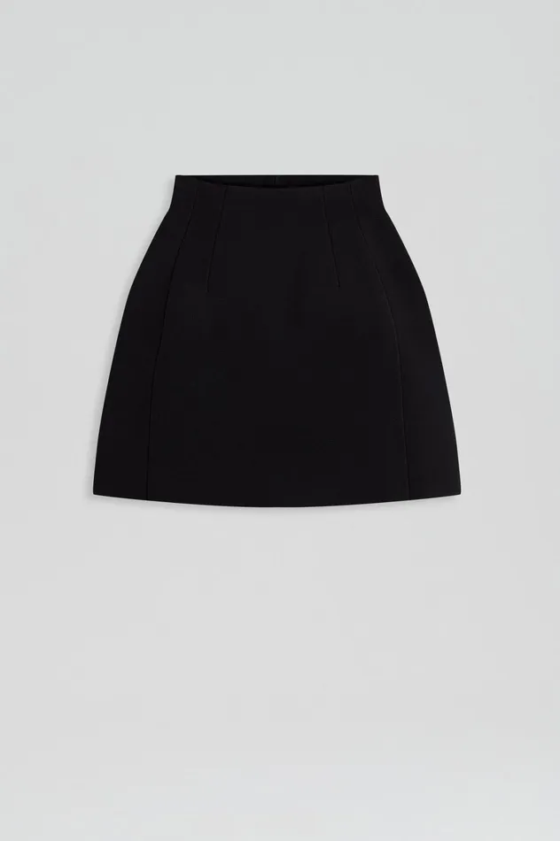 Skirts Women Scanlan Theodore CREPE KNIT PEPLUM SKIRT Black Skirts Women Scanlan Theodore CREPE KNIT PEPLUM SKIRT Black