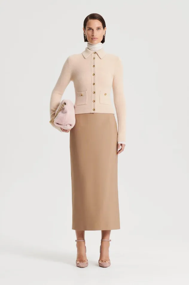 Skirts Women Scanlan Theodore MILANO PENCIL SKIRT Camel