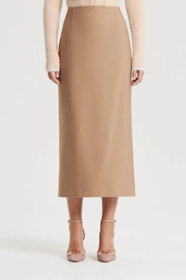 Skirts Women Scanlan Theodore MILANO PENCIL SKIRT Camel Skirts Women Scanlan Theodore MILANO PENCIL SKIRT Camel