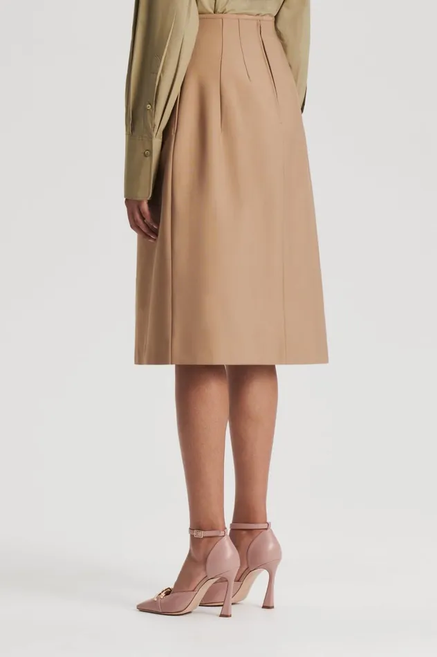 Skirts Women Scanlan Theodore MILANO PLEAT SKIRT Camel Skirts Women Scanlan Theodore MILANO PLEAT SKIRT Camel