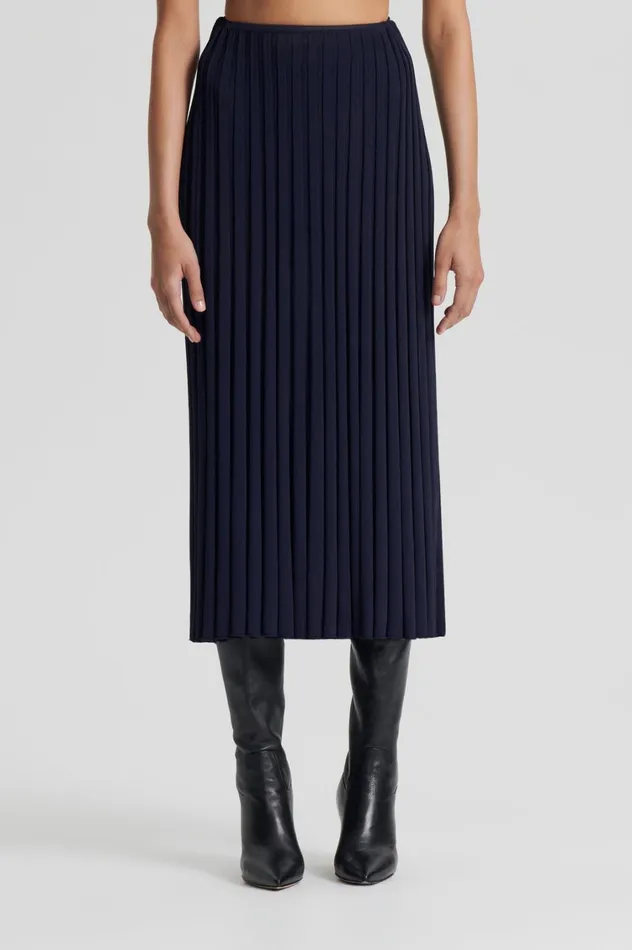 Skirts Women Scanlan Theodore PLEATED RIB SKIRT 16 Navy Skirts Women Scanlan Theodore PLEATED RIB SKIRT 16 Navy