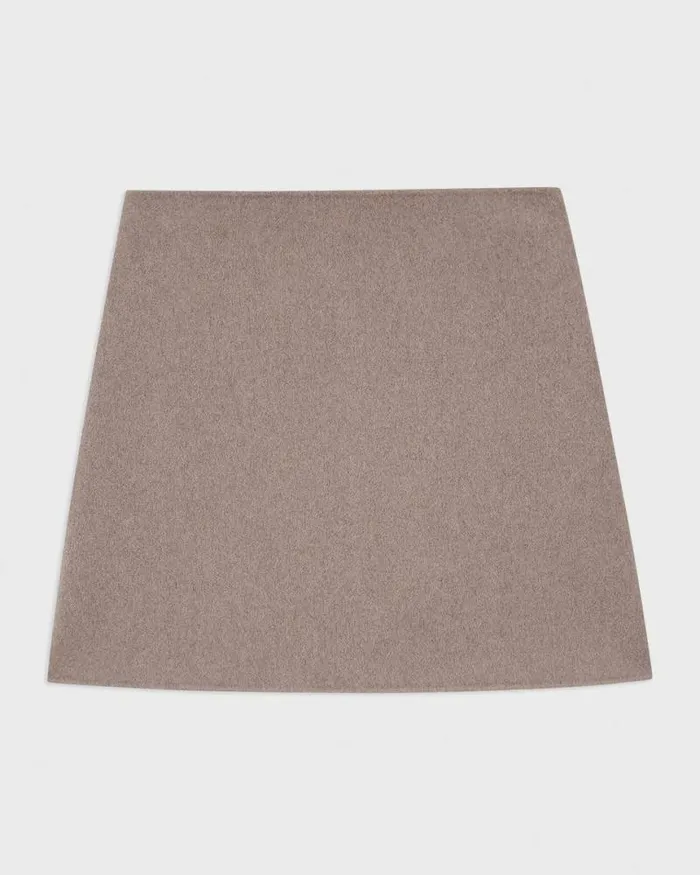 Skirts Women Theory HighWaist Mini Skirt In DoubleFace WoolCashmere Cinder Melange