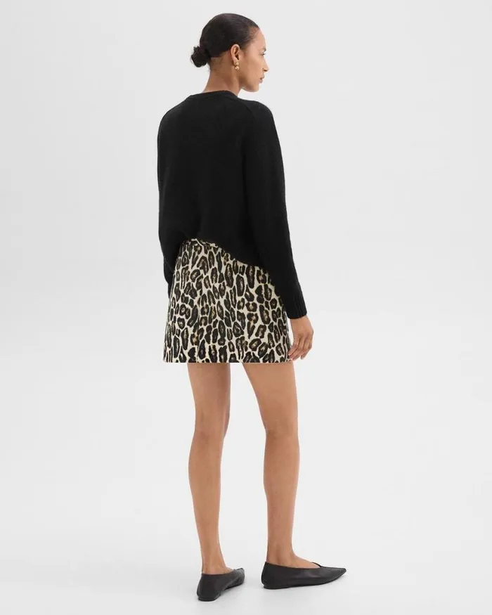 Skirts Women Theory Mini Trouser Skirt In Stretch Leopard Wool Beige Multi Skirts Women Theory Mini Trouser Skirt In Stretch Leopard Wool Beige Multi