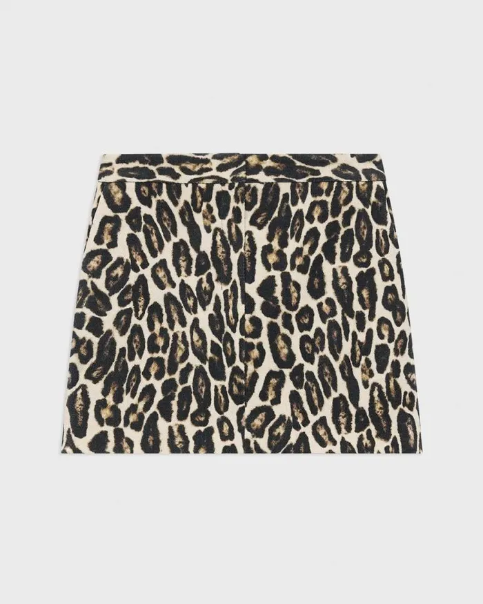Skirts Women Theory Mini Trouser Skirt In Stretch Leopard Wool Beige Multi Skirts Women Theory Mini Trouser Skirt In Stretch Leopard Wool Beige Multi
