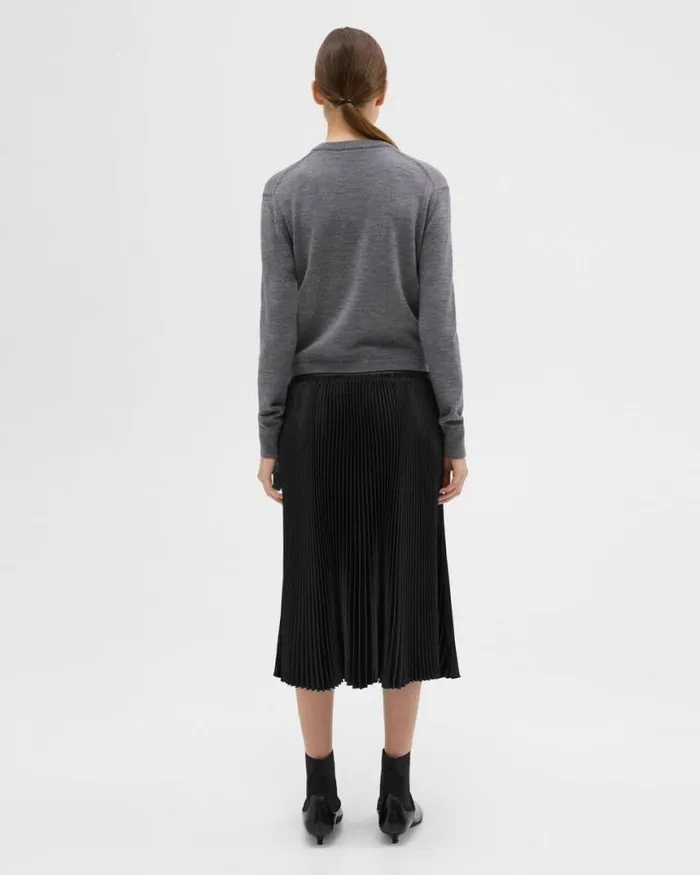 Skirts Women Theory Pleated Crinkle Twill Skirt Black