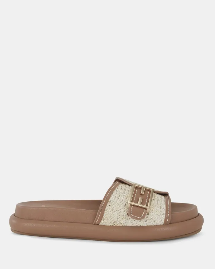 Slides NOVO Shoes Women SANNA METALLIC RAFFIA Sandals