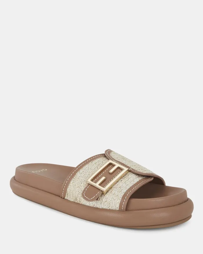 Slides NOVO Shoes Women SANNA METALLIC RAFFIA Sandals