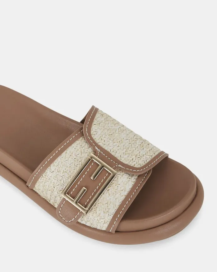 Slides NOVO Shoes Women SANNA METALLIC RAFFIA Sandals