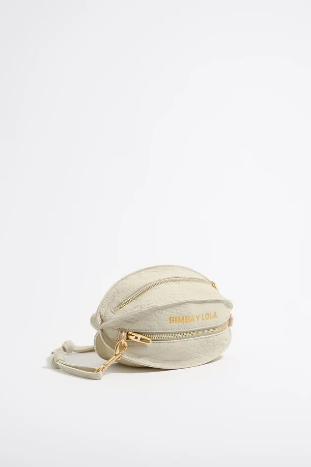 Small Bone Leather Pelota Bag Bone Women Bimba Y Lola Crossbody Bags