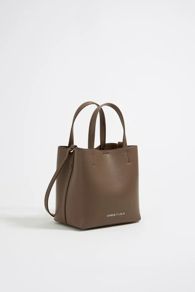 Small Dark Taupe Leather Chihuahua Bag Dark Taupe Women Bimba Y Lola Crossbody Bags