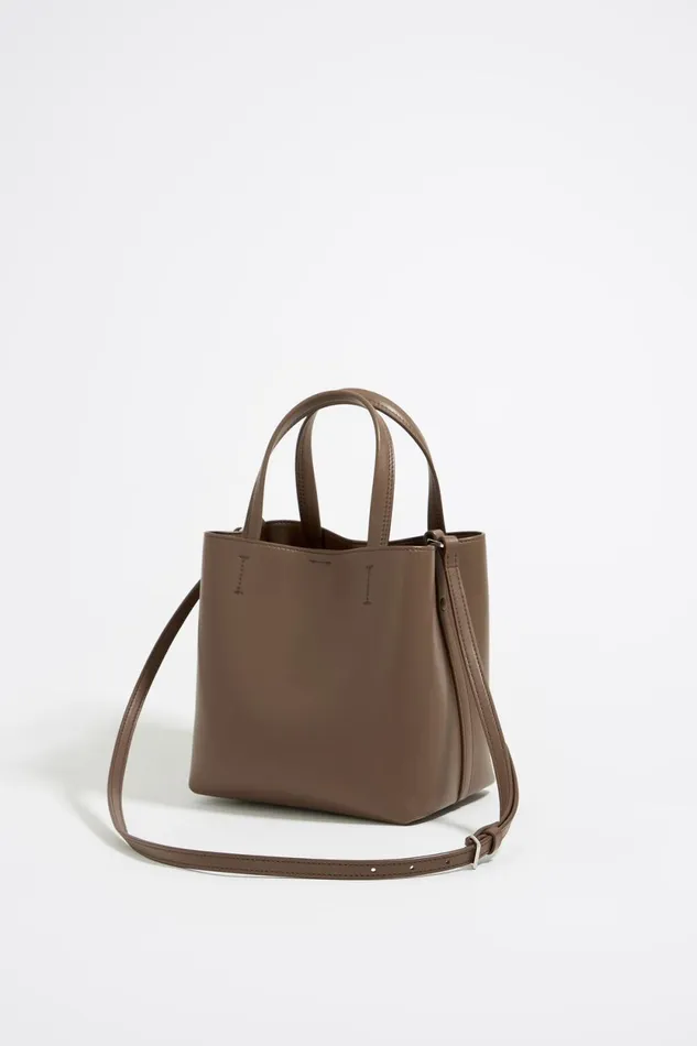 Small Dark Taupe Leather Chihuahua Bag Dark Taupe Women Bimba Y Lola Crossbody Bags