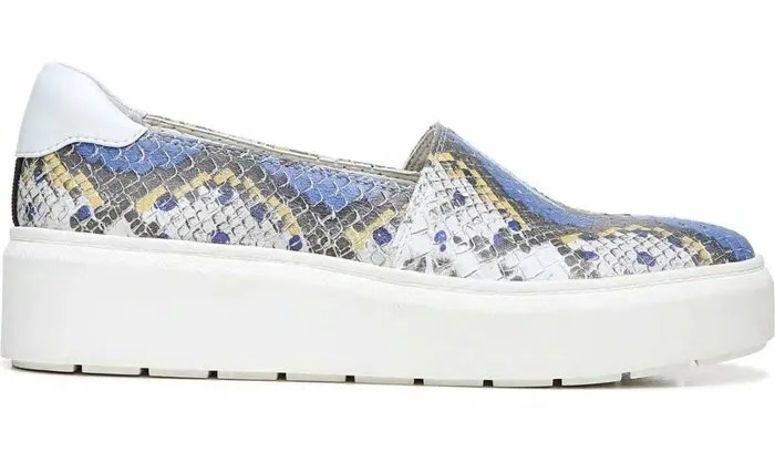 Sneakers Women Franco Sarto Franco Lodi 2 Platform Slip On Sneaker Blue Multi Snake Faux Leather
