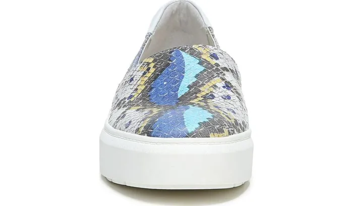 Sneakers Women Franco Sarto Franco Lodi 2 Platform Slip On Sneaker Blue Multi Snake Faux Leather