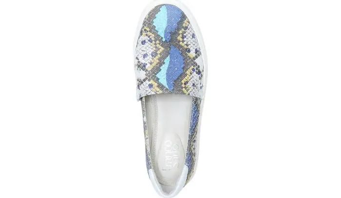 Sneakers Women Franco Sarto Franco Lodi 2 Platform Slip On Sneaker Blue Multi Snake Faux Leather