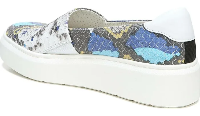 Sneakers Women Franco Sarto Franco Lodi 2 Platform Slip On Sneaker Blue Multi Snake Faux Leather