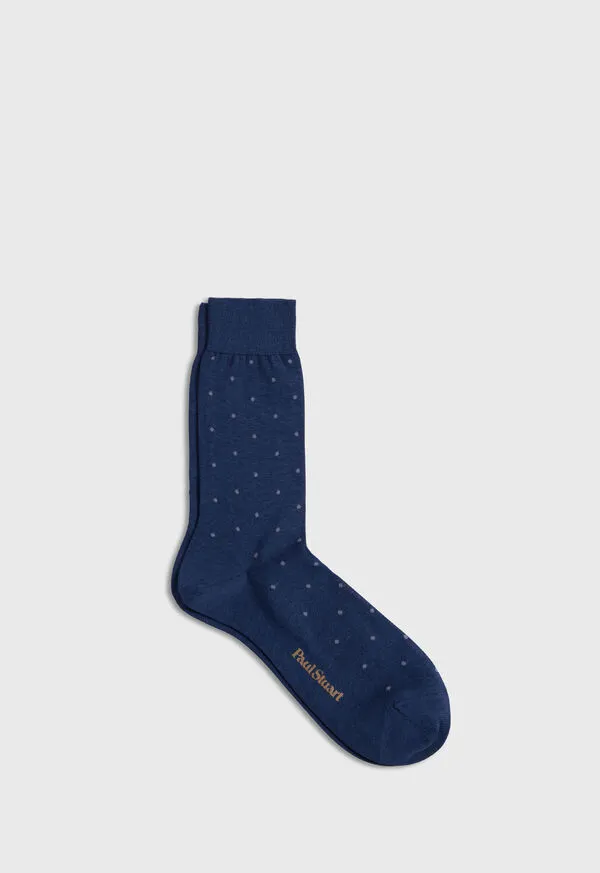 Socks Mens Paulstuart Cotton Dotted Sock Denim