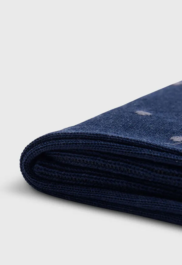 Socks Mens Paulstuart Cotton Dotted Sock Denim