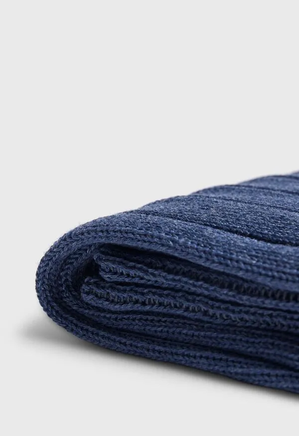 Socks Mens Paulstuart Mercerized Cotton Ribbed Sock Denim
