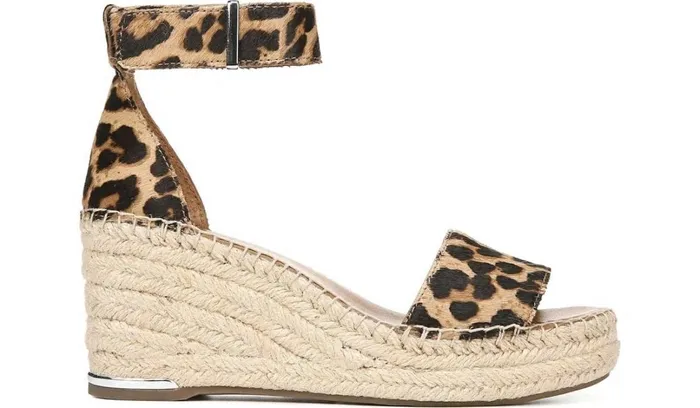 Spadrilles Women Franco Sarto Franco Clemens Espadrille Wedge Sandal Leopard Calf Hair