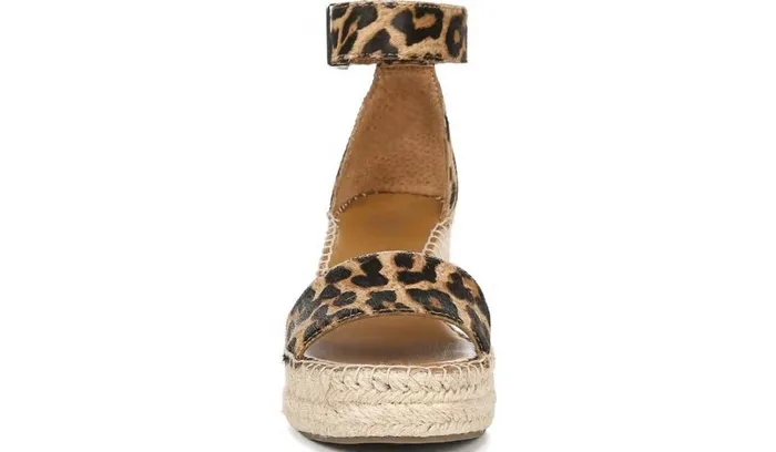 Spadrilles Women Franco Sarto Franco Clemens Espadrille Wedge Sandal Leopard Calf Hair