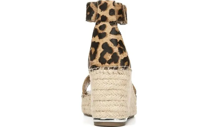 Spadrilles Women Franco Sarto Franco Clemens Espadrille Wedge Sandal Leopard Calf Hair