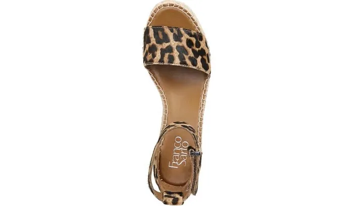 Spadrilles Women Franco Sarto Franco Clemens Espadrille Wedge Sandal Leopard Calf Hair