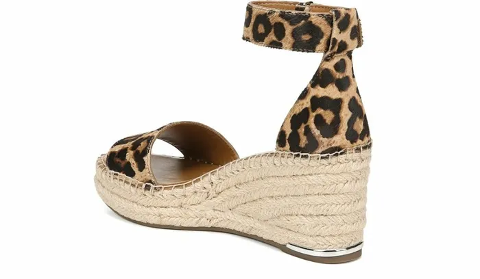 Spadrilles Women Franco Sarto Franco Clemens Espadrille Wedge Sandal Leopard Calf Hair