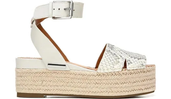Spadrilles Women Franco Sarto Sarto Lexie Espadrille Platform Sandal Natural Snake Print Leather