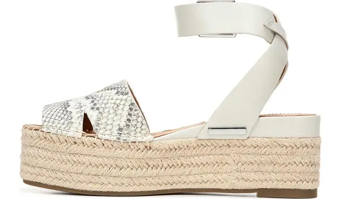 Spadrilles Women Franco Sarto Sarto Lexie Espadrille Platform Sandal Natural Snake Print Leather