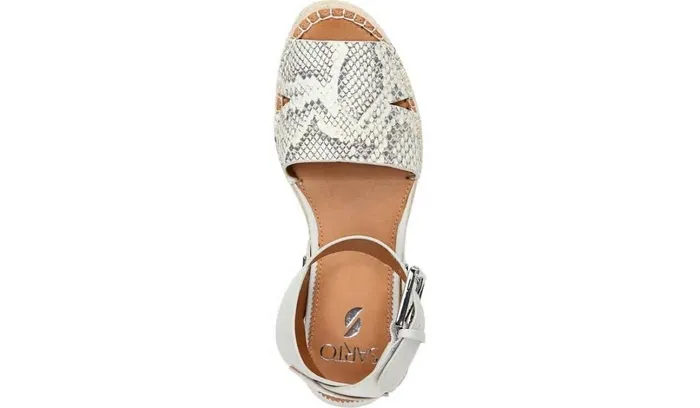 Spadrilles Women Franco Sarto Sarto Lexie Espadrille Platform Sandal Natural Snake Print Leather
