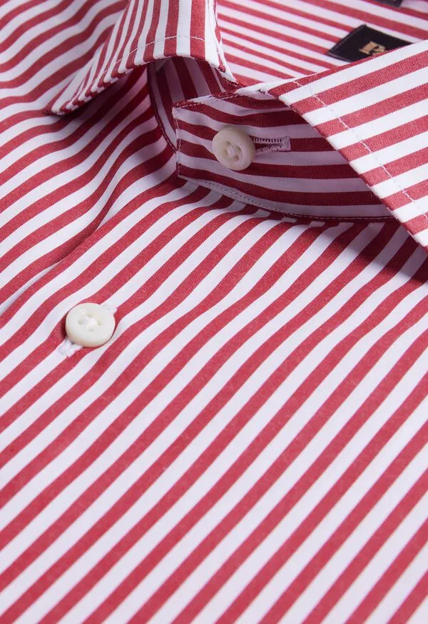 Sport Shirts Cotton Bengal Stripe Sport Shirt RedWhite Paulstuart Mens Sport Shirts Cotton Bengal Stripe Sport Shirt RedWhite Paulstuart Mens